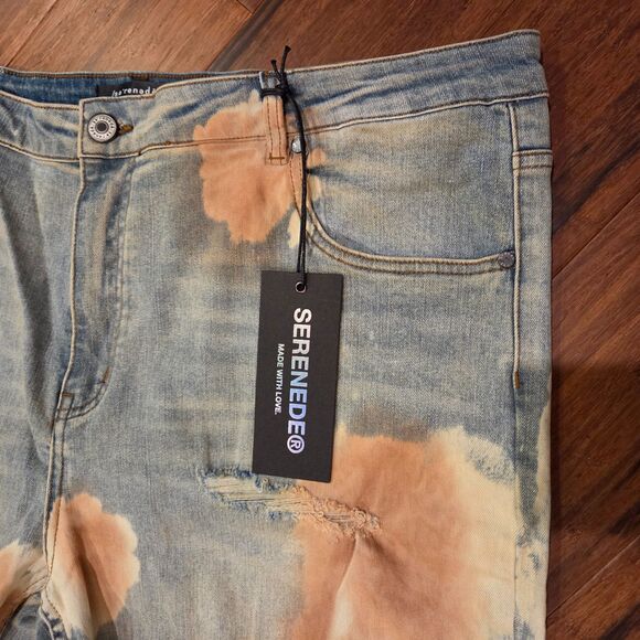 Serenede Deimos Jean (Moon) Men's 44 Slim Fit Distressed Bleached Grunge NWT - Picture 4 of 6